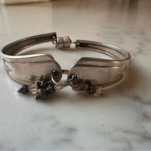 Up cycled silverware charm bracelet